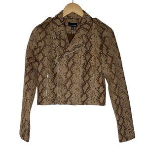 *Lucy Paris* Snake Pattern Brown Suede Jacket - Size S